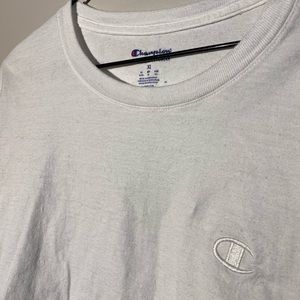 Champion Cropped Long Sleeve White Tee